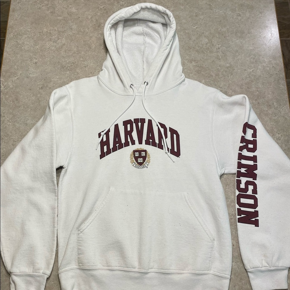 Sold - Harvard Hooded Crest Sweatshirt / Hoodie